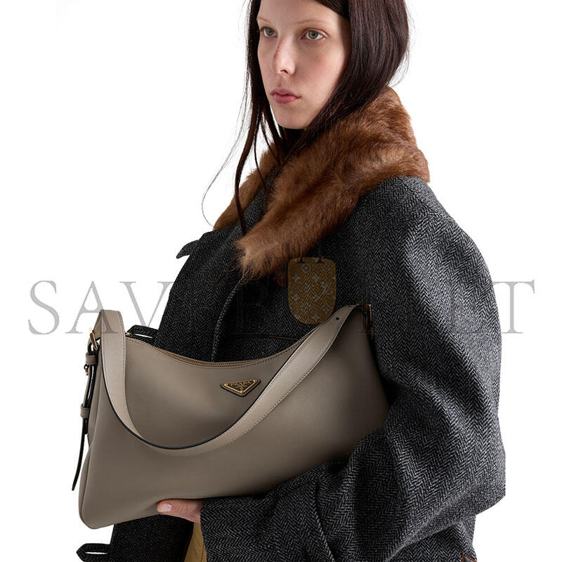 PRADA AIMÉE LARGE LEATHER SHOULDER BAG 1BC228 (39*23*12cm)